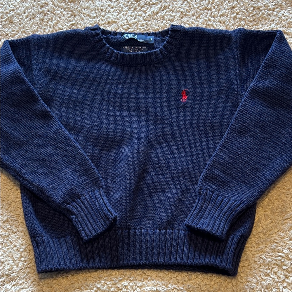 Ralph Lauren Dark Blue Knit with Red Pony